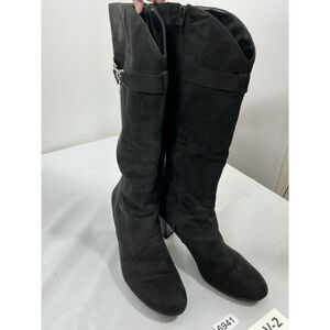 Womans Excellent Condition Predictions Knee High Boots 9.5 W Black Cone Heel Zip